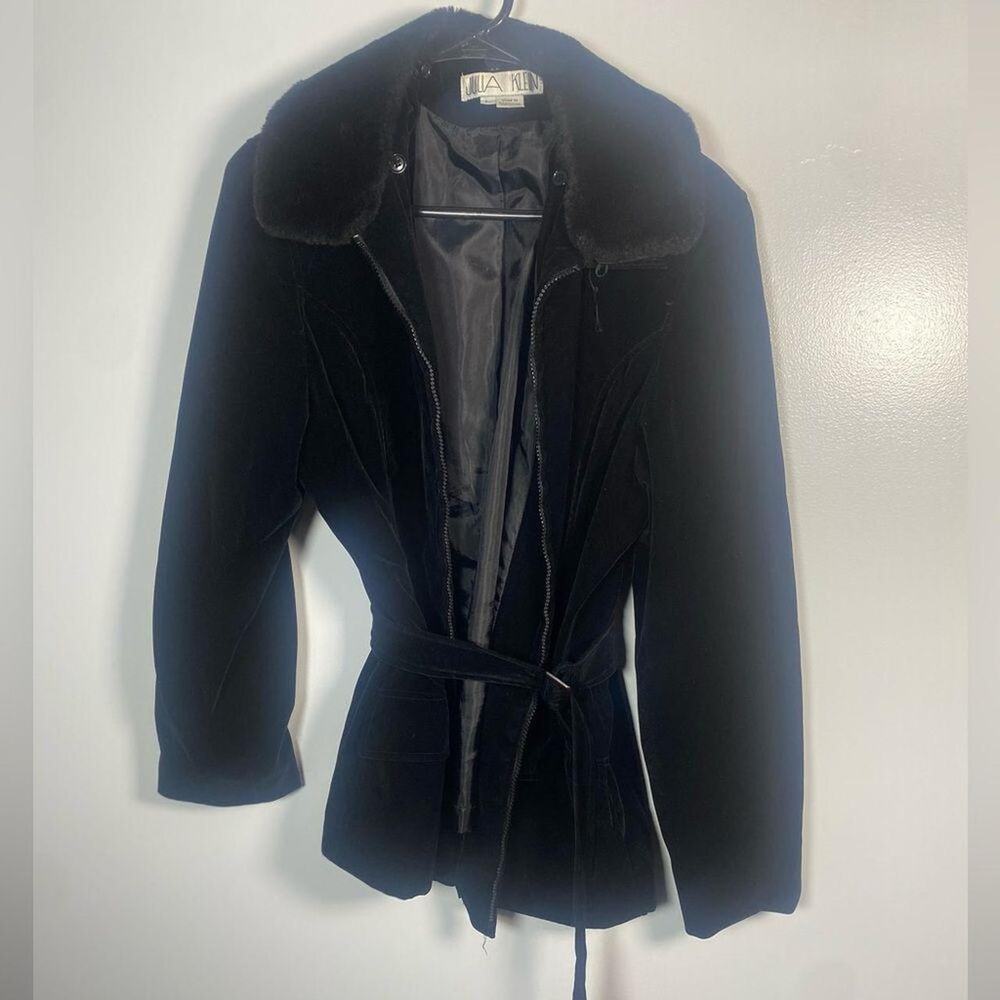 Julia Klein Black Trench Jacket Size Large